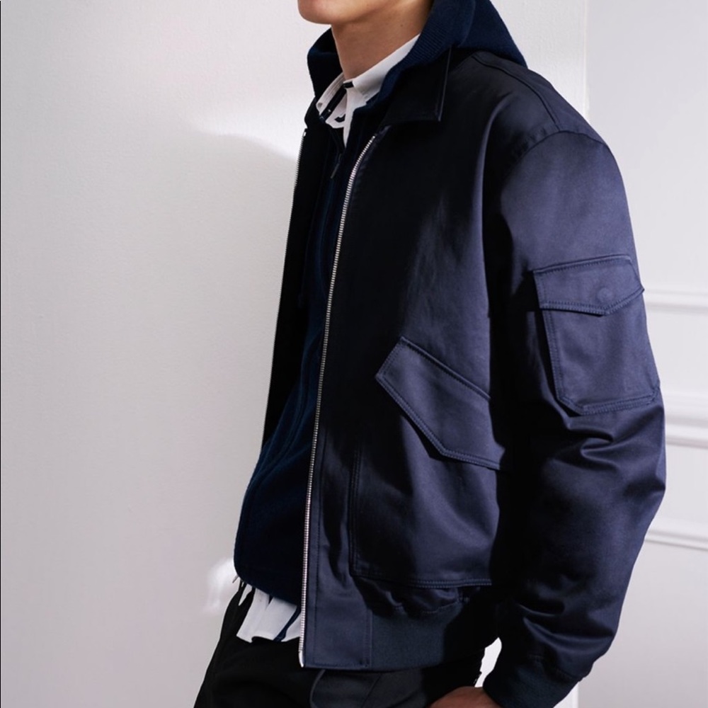 Club Monaco Men navy zipped utility jacket size S